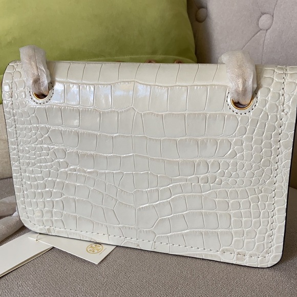NWT Tory Burch Croc Embossed Convertible Bag - Picture 6 of 9